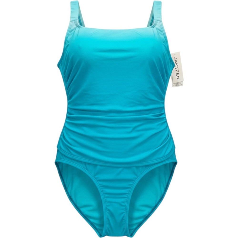 Jantzen Womens Freshwater Ombre Tummy Control One Piece Swimsuit Blue‎ Size 12